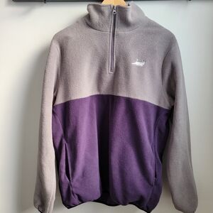 SWEATSHIRT RIPNDIP CASTANZ HALF ZIP BRUSHED FLEECE SWEATER Purple And Gray